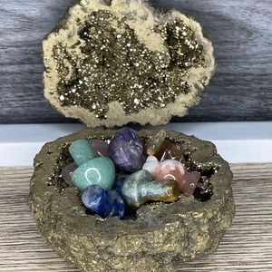 Gold Druzy Trinket Box